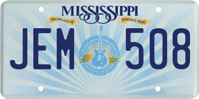 MS license plate JEM508