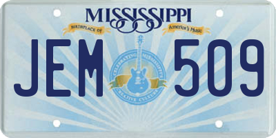 MS license plate JEM509