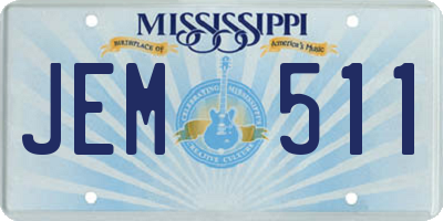 MS license plate JEM511