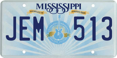 MS license plate JEM513