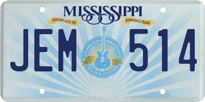 MS license plate JEM514