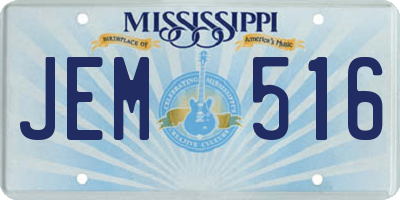 MS license plate JEM516