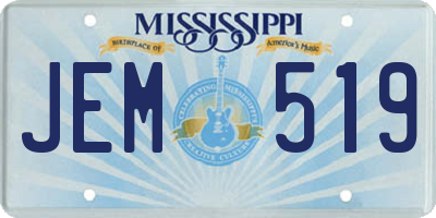 MS license plate JEM519