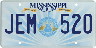 MS license plate JEM520