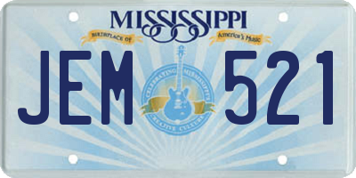 MS license plate JEM521