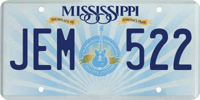MS license plate JEM522