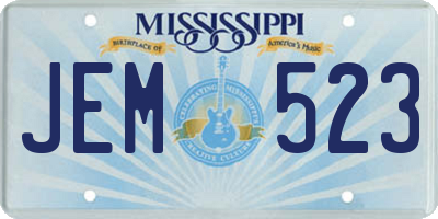 MS license plate JEM523