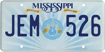 MS license plate JEM526