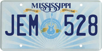 MS license plate JEM528