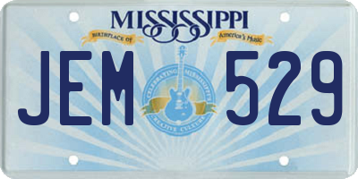 MS license plate JEM529
