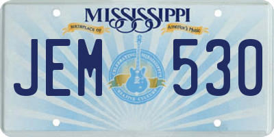 MS license plate JEM530