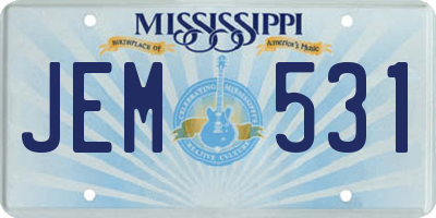 MS license plate JEM531