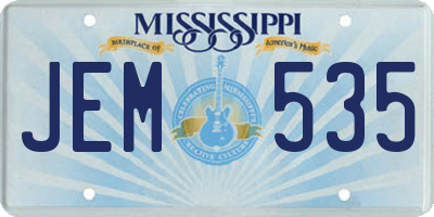 MS license plate JEM535