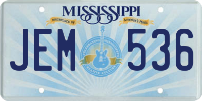 MS license plate JEM536