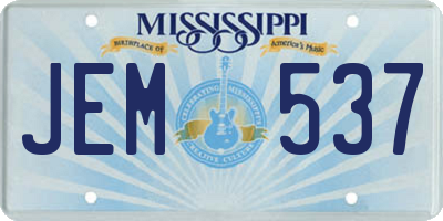 MS license plate JEM537