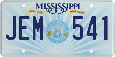 MS license plate JEM541