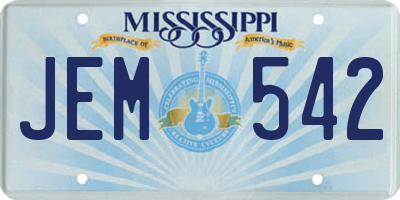 MS license plate JEM542