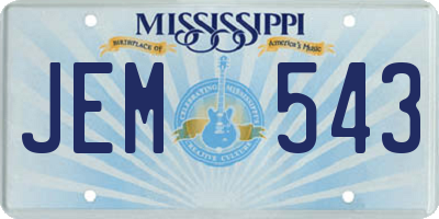 MS license plate JEM543