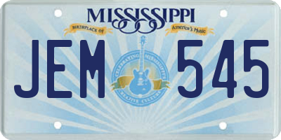 MS license plate JEM545