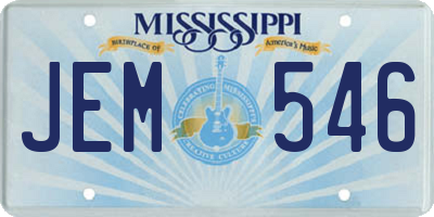 MS license plate JEM546