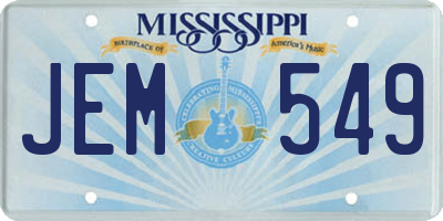 MS license plate JEM549