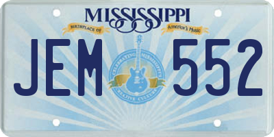 MS license plate JEM552