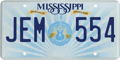 MS license plate JEM554