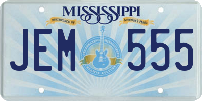MS license plate JEM555