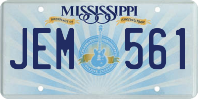 MS license plate JEM561