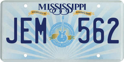 MS license plate JEM562