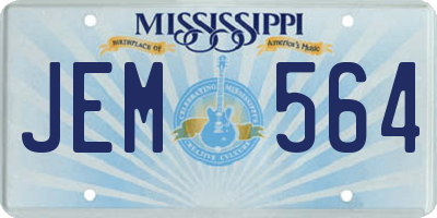 MS license plate JEM564