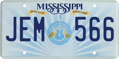MS license plate JEM566