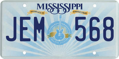 MS license plate JEM568