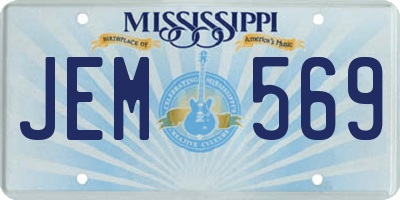 MS license plate JEM569