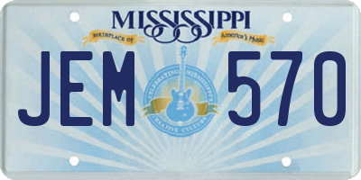 MS license plate JEM570