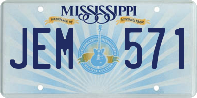 MS license plate JEM571