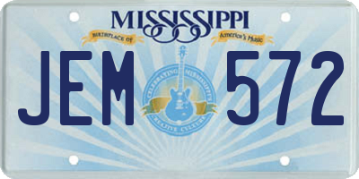 MS license plate JEM572