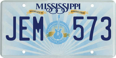 MS license plate JEM573