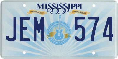MS license plate JEM574