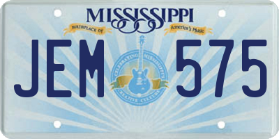 MS license plate JEM575