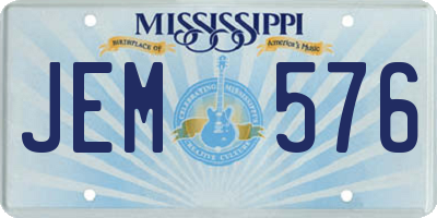 MS license plate JEM576