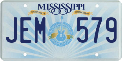 MS license plate JEM579