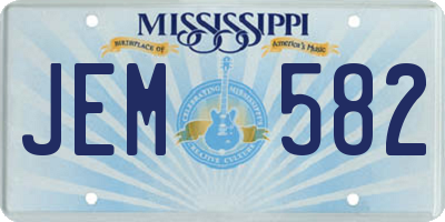 MS license plate JEM582