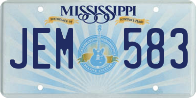 MS license plate JEM583