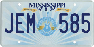 MS license plate JEM585