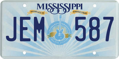 MS license plate JEM587
