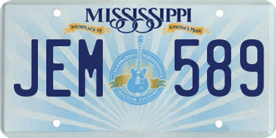 MS license plate JEM589