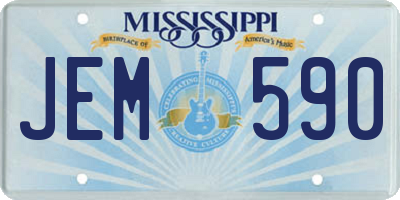 MS license plate JEM590