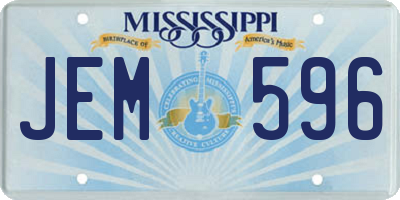 MS license plate JEM596