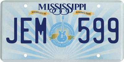 MS license plate JEM599